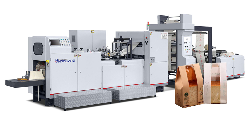 V Shape Bottom Food Paper Bag Making Machine With 2 Colors Printing (HY-330+2)